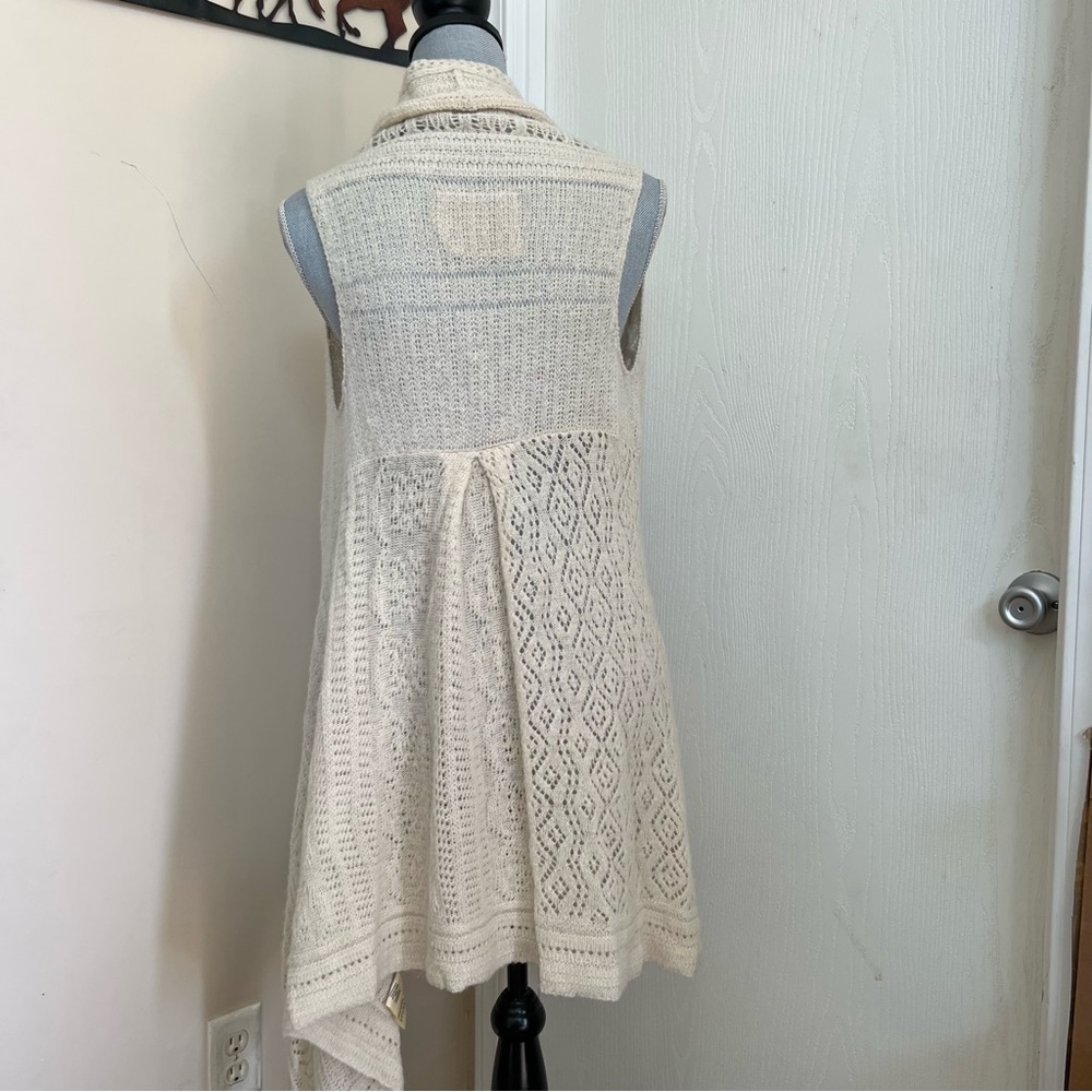 Anthropologie Angel of the North Cream Knit Sweater Vest - Picture 4 of 6